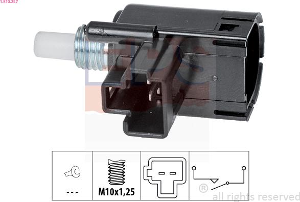 EPS 1.810.257 - Выключатель, привод сцепления (Tempomat) autospares.lv