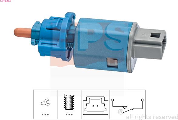 EPS 1.810.274 - Выключатель, привод сцепления (Tempomat) autospares.lv