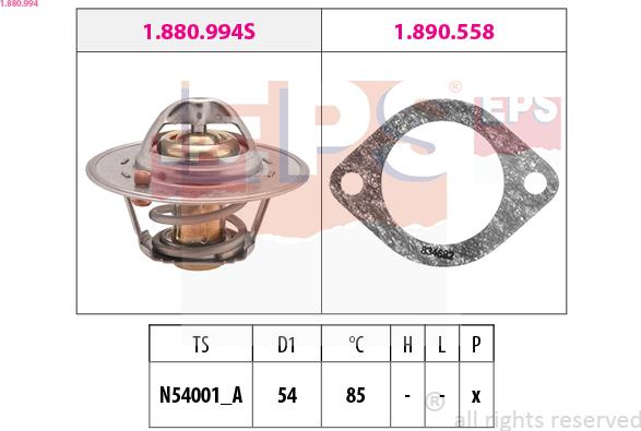 EPS 1.880.994 - Термостат охлаждающей жидкости / корпус autospares.lv