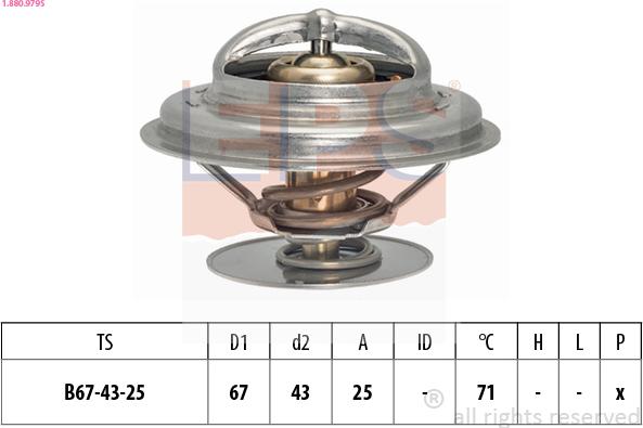 EPS 1.880.979S - Термостат охлаждающей жидкости / корпус autospares.lv