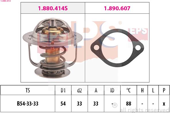 EPS 1.880.414 - Термостат охлаждающей жидкости / корпус autospares.lv