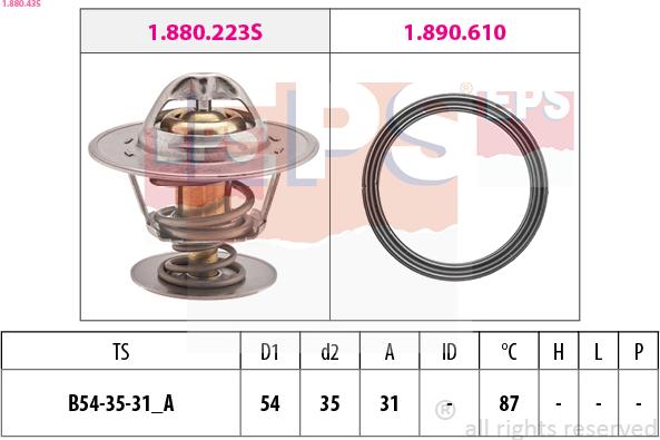 EPS 1.880.435 - Термостат охлаждающей жидкости / корпус autospares.lv