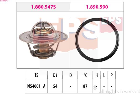 EPS 1.880.547 - Термостат охлаждающей жидкости / корпус autospares.lv