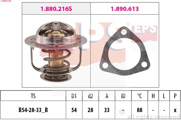 EPS 1.880.535 - Термостат охлаждающей жидкости / корпус autospares.lv