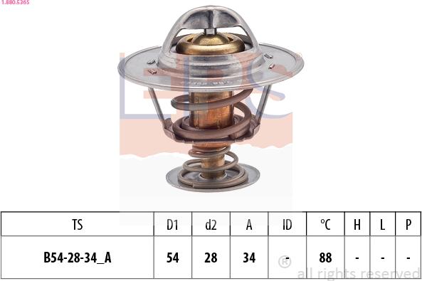 EPS 1.880.536S - Термостат охлаждающей жидкости / корпус autospares.lv