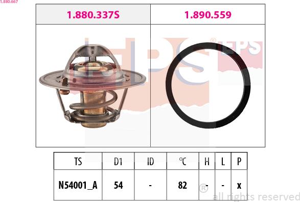 EPS 1.880.667 - Термостат охлаждающей жидкости / корпус autospares.lv