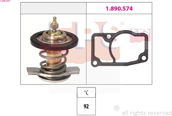 EPS 1.880.607 - Термостат охлаждающей жидкости / корпус autospares.lv