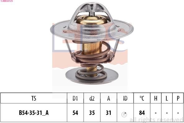 EPS 1.880.612S - Термостат охлаждающей жидкости / корпус autospares.lv