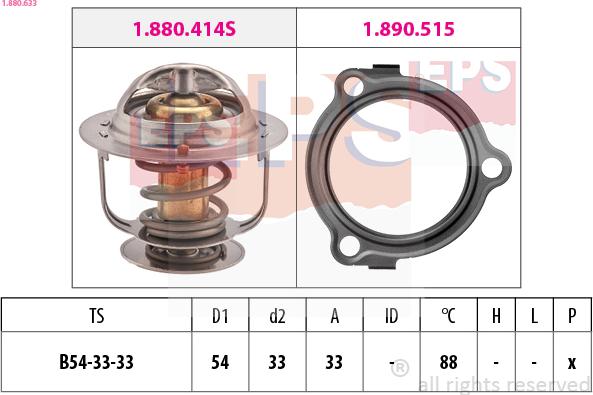 EPS 1.880.633 - Термостат охлаждающей жидкости / корпус autospares.lv