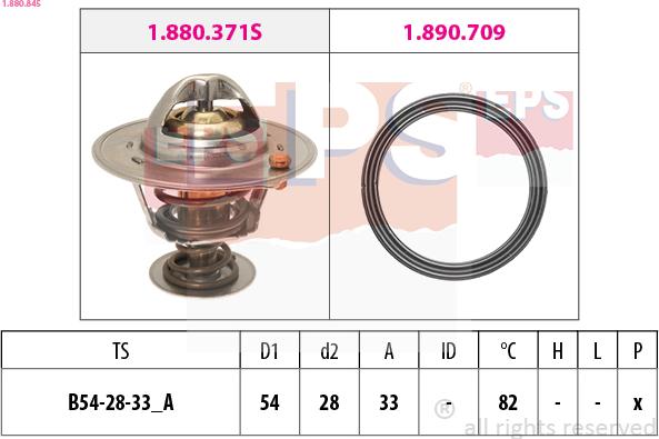 EPS 1.880.845 - Термостат охлаждающей жидкости / корпус autospares.lv