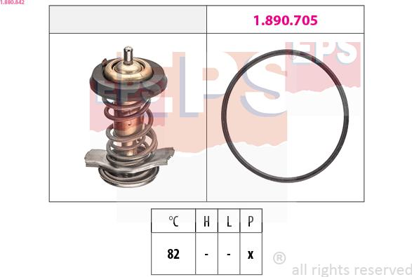 EPS 1.880.842 - Термостат охлаждающей жидкости / корпус autospares.lv