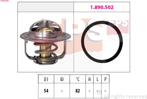 EPS 1.880.800 - Термостат охлаждающей жидкости / корпус autospares.lv