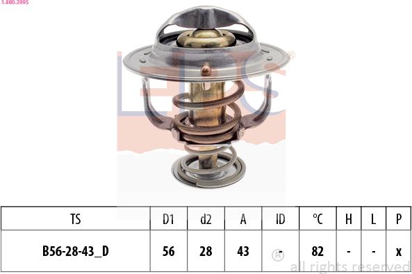 EPS 1.880.399S - Термостат охлаждающей жидкости / корпус autospares.lv