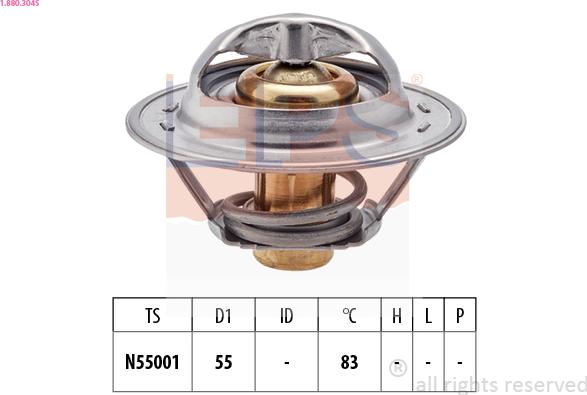 EPS 1.880.304S - Термостат охлаждающей жидкости / корпус autospares.lv