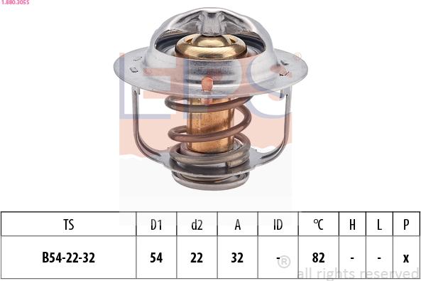 EPS 1.880.305S - Термостат охлаждающей жидкости / корпус autospares.lv