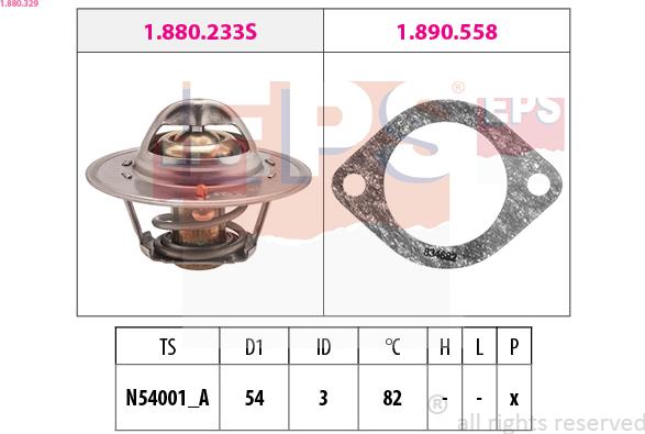 EPS 1.880.329 - Термостат охлаждающей жидкости / корпус autospares.lv