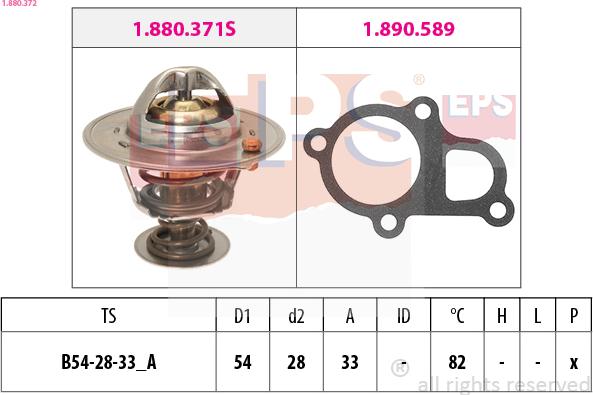 EPS 1.880.372 - Термостат охлаждающей жидкости / корпус autospares.lv