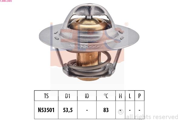 EPS 1.880.240S - Термостат охлаждающей жидкости / корпус autospares.lv