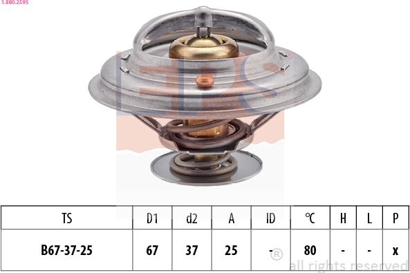 EPS 1.880.259S - Термостат охлаждающей жидкости / корпус autospares.lv