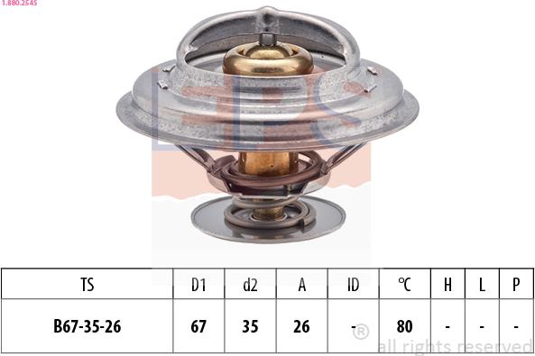 EPS 1.880.254S - Термостат охлаждающей жидкости / корпус autospares.lv