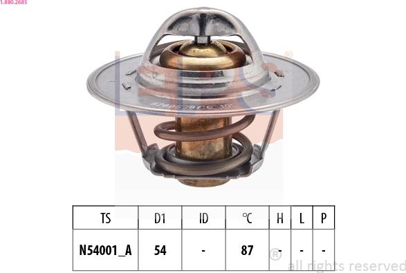 EPS 1.880.268S - Термостат охлаждающей жидкости / корпус autospares.lv