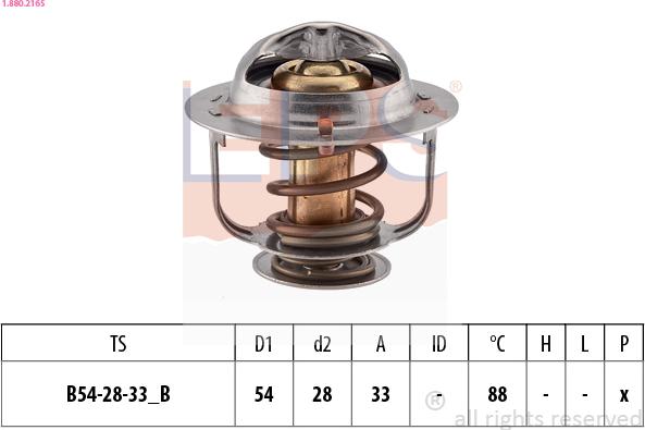 EPS 1.880.216S - Термостат охлаждающей жидкости / корпус autospares.lv