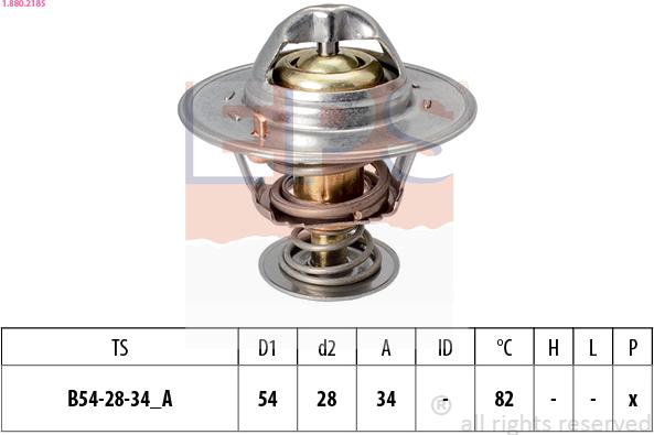 EPS 1.880.218S - Термостат охлаждающей жидкости / корпус autospares.lv