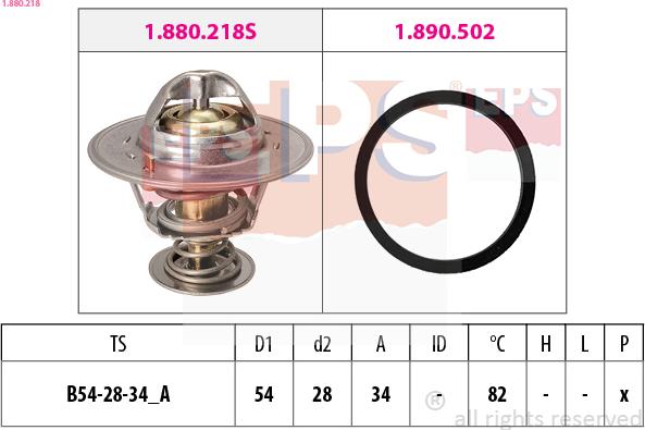 EPS 1.880.218 - Термостат охлаждающей жидкости / корпус autospares.lv