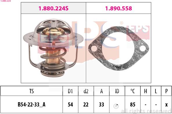 EPS 1.880.224 - Термостат охлаждающей жидкости / корпус autospares.lv