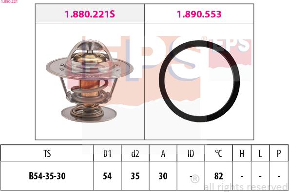 EPS 1.880.221 - Термостат охлаждающей жидкости / корпус autospares.lv