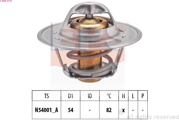 EPS 1.880.273S - Термостат охлаждающей жидкости / корпус autospares.lv