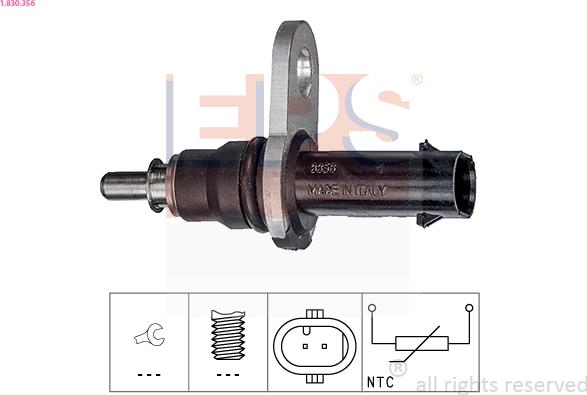 EPS 1.830.356 - Датчик, температура масла autospares.lv