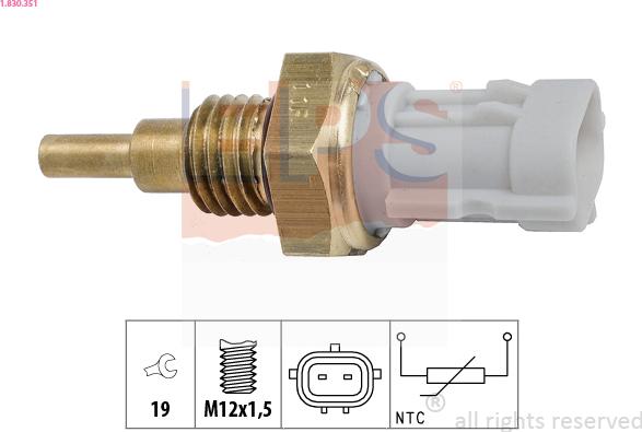 EPS 1.830.351 - Датчик, температура масла autospares.lv