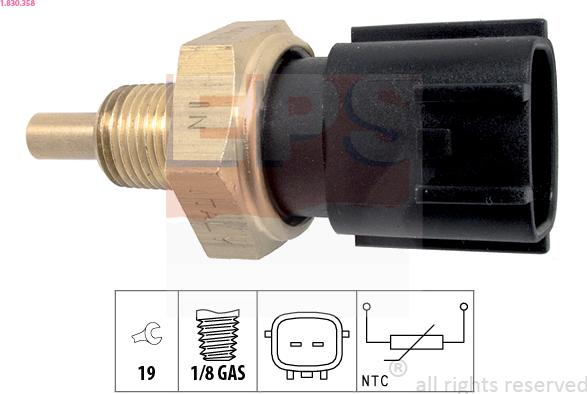 EPS 1.830.358 - Датчик, температура масла autospares.lv