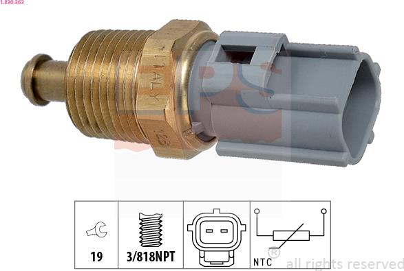 EPS 1.830.363 - Датчик, температура масла autospares.lv