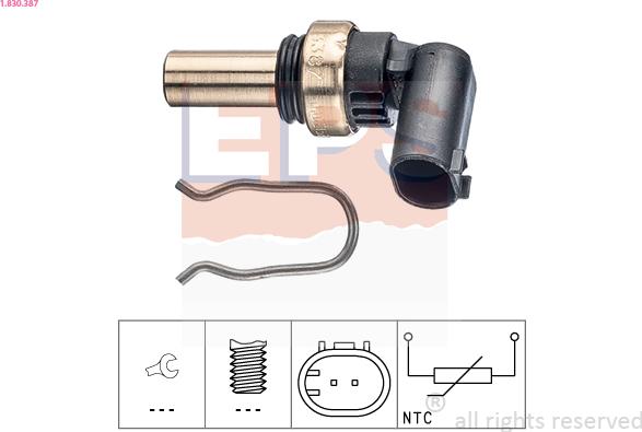 EPS 1.830.387 - Датчик, температура охлаждающей жидкости autospares.lv