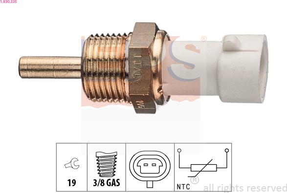 EPS 1.830.335 - Датчик, температура охлаждающей жидкости autospares.lv