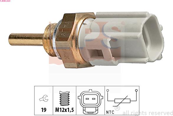 EPS 1.830.323 - Датчик, температура охлаждающей жидкости autospares.lv