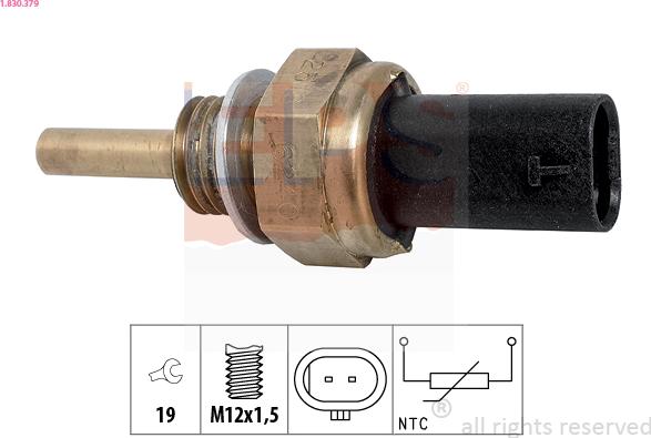 EPS 1.830.379 - Датчик, температура охлаждающей жидкости autospares.lv