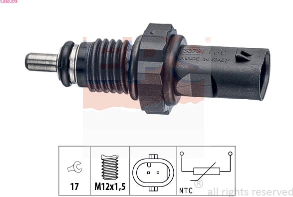 EPS 1.830.378 - Датчик, температура масла autospares.lv