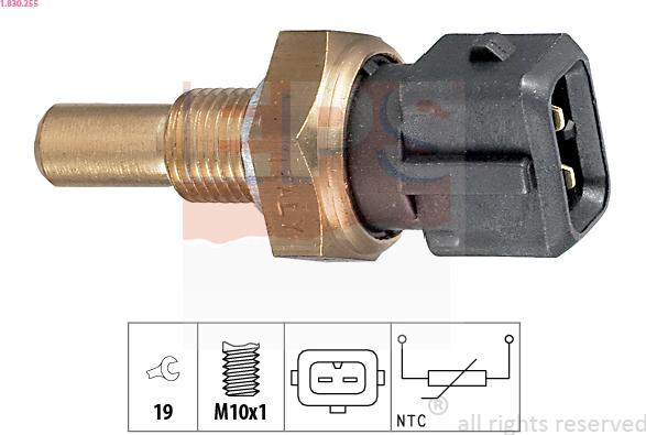 EPS 1.830.255 - Датчик, температура масла autospares.lv