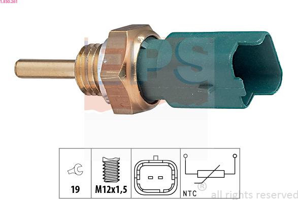 EPS 1.830.261 - Датчик, температура охлаждающей жидкости autospares.lv