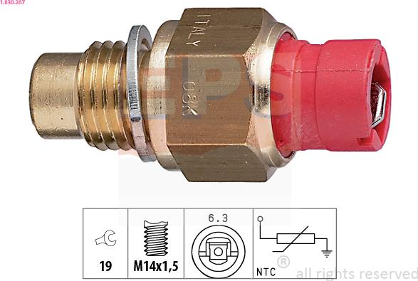 EPS 1.830.267 - Датчик, температура масла autospares.lv