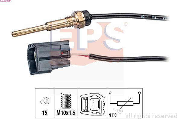 EPS 1.830.289 - Датчик, температура охлаждающей жидкости autospares.lv