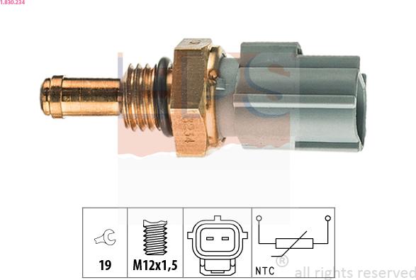 EPS 1.830.234 - Датчик, температура масла autospares.lv