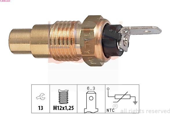 EPS 1.830.223 - Датчик, температура охлаждающей жидкости autospares.lv