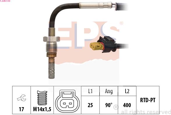 EPS 1.220.133 - Датчик, температура выхлопных газов autospares.lv