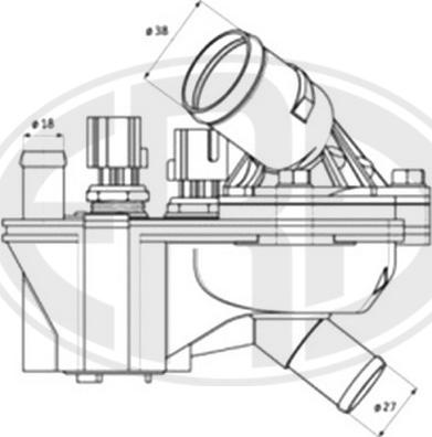 ERA 350349 - Термостат охлаждающей жидкости / корпус autospares.lv