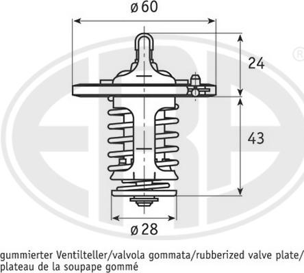 ERA 350220 - Термостат охлаждающей жидкости / корпус autospares.lv