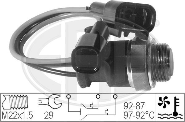 ERA 330205 - Термовыключатель, вентилятор радиатора / кондиционера autospares.lv